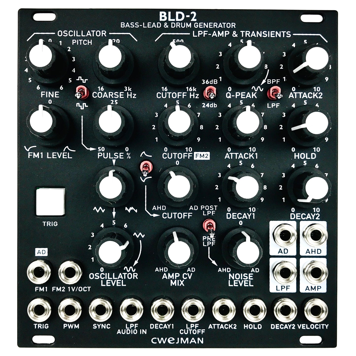 Cwejman BLD-2 Bass-Lead & Drum Generator, black
