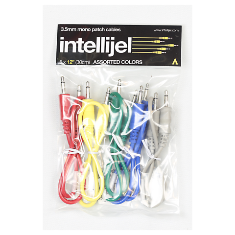 Intellijel 3.5mm Patch Cables – 5 Pack Assorted Colors 12″ (30cm)
