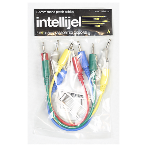 Intellijel 3.5mm Patch Cables – 5 Pack Assorted Colors 6″ (15cm)
