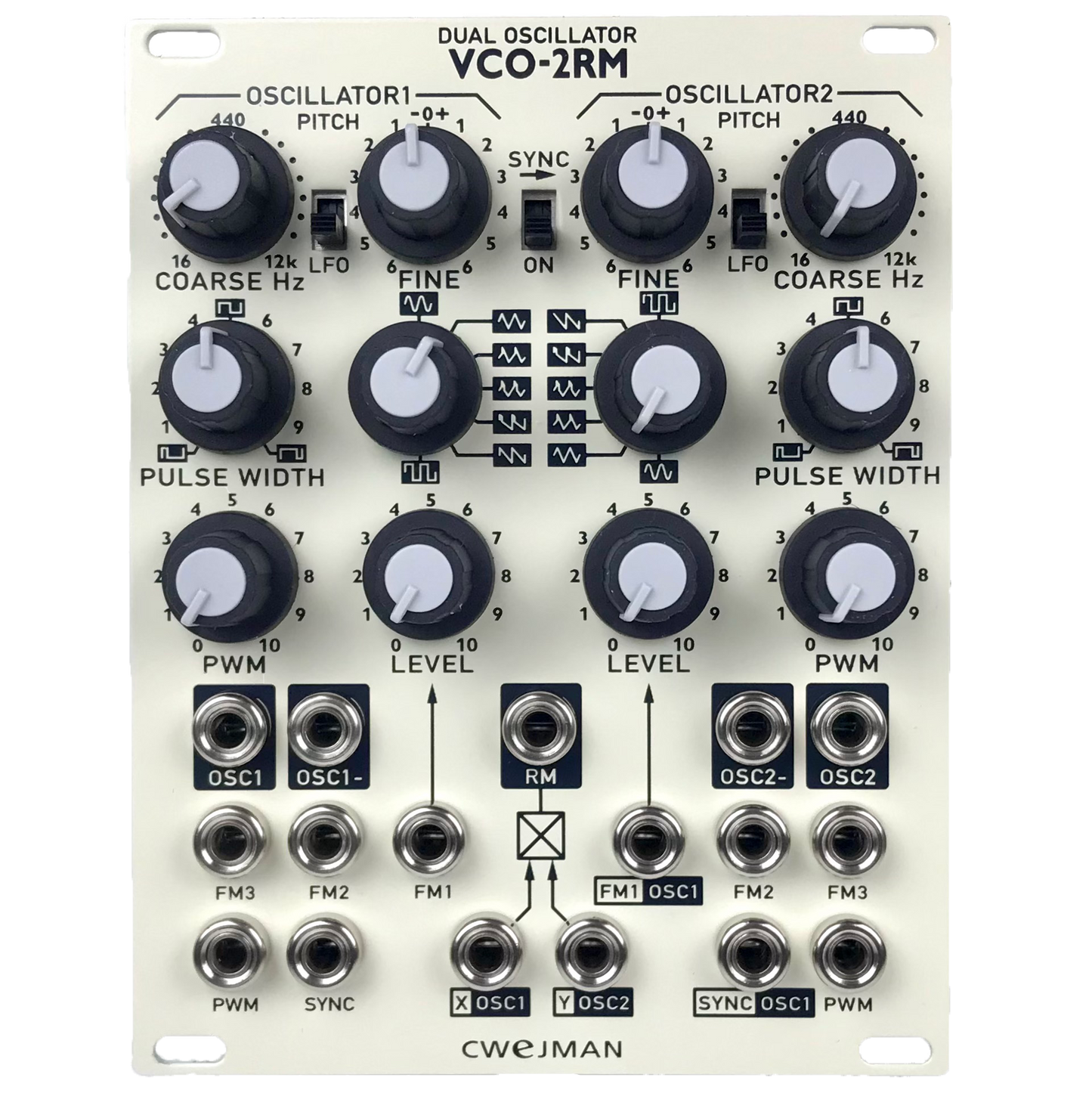 VCO-2RM Dual-Oscillator, eggshell white