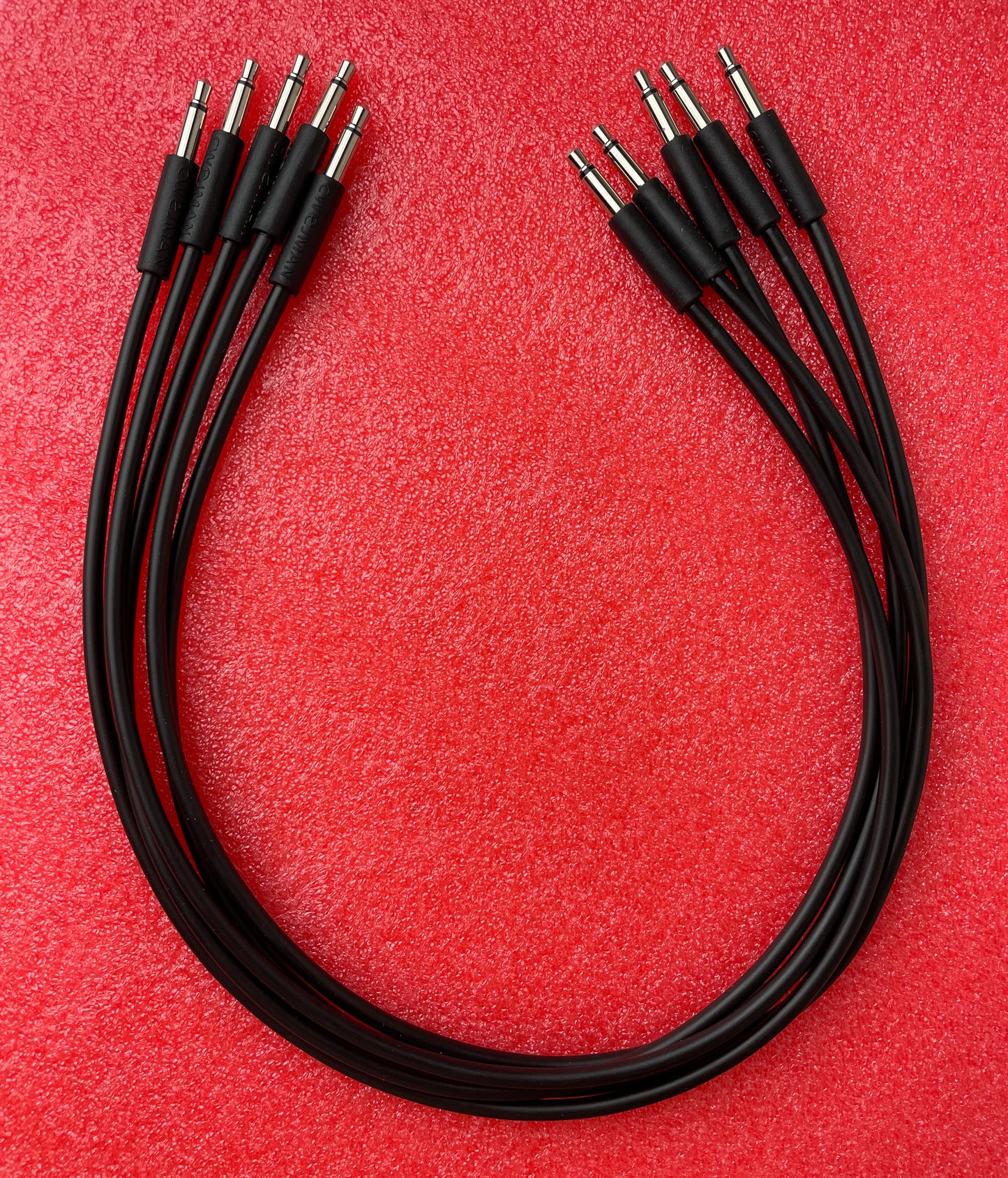 Cwejman (Quantity of 5) ultra-supple 14-inch 3.5MM patch cables, black