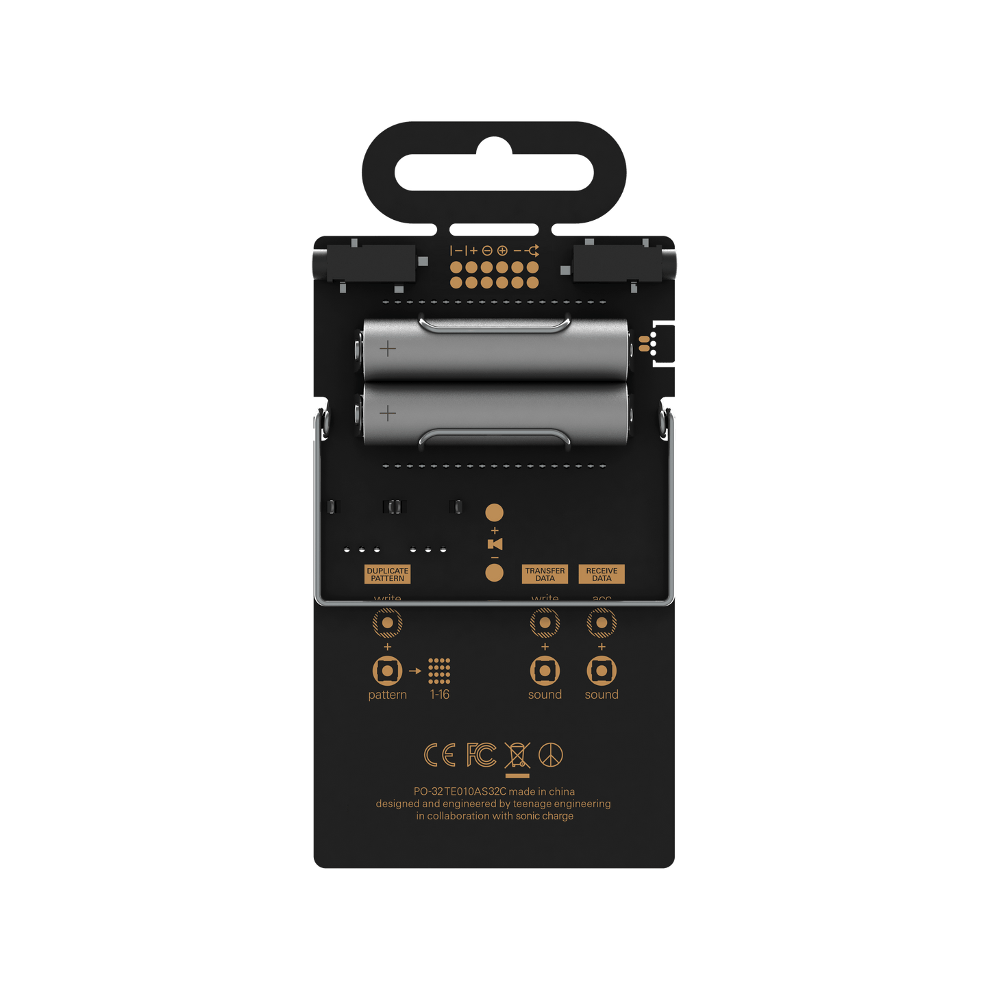 Teenage Engineering PO-32 Pocket Operator Tonic Drum Synthesizer and Sequencer back