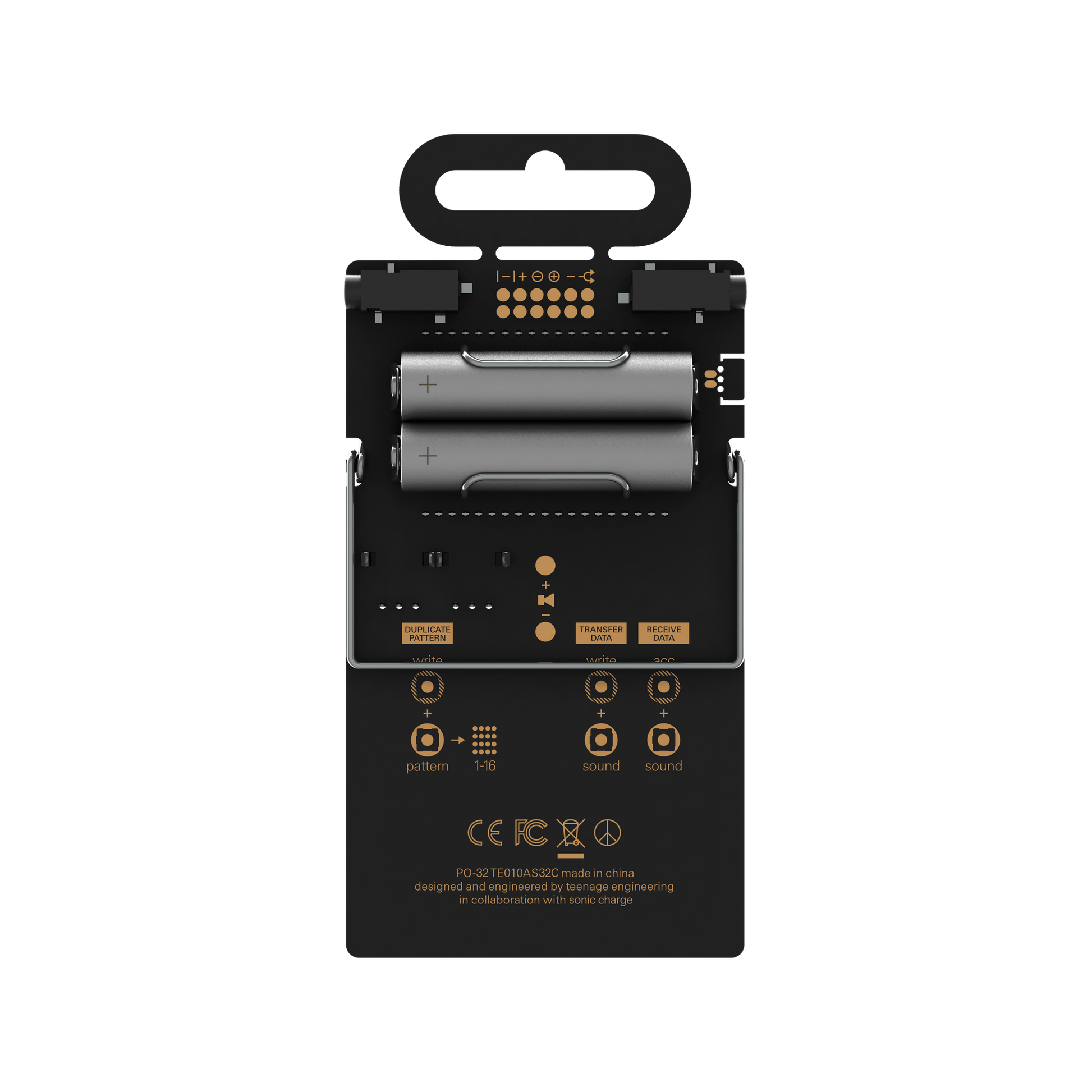 Teenage Engineering PO-32 Pocket Operator Tonic Drum Synthesizer and Sequencer back