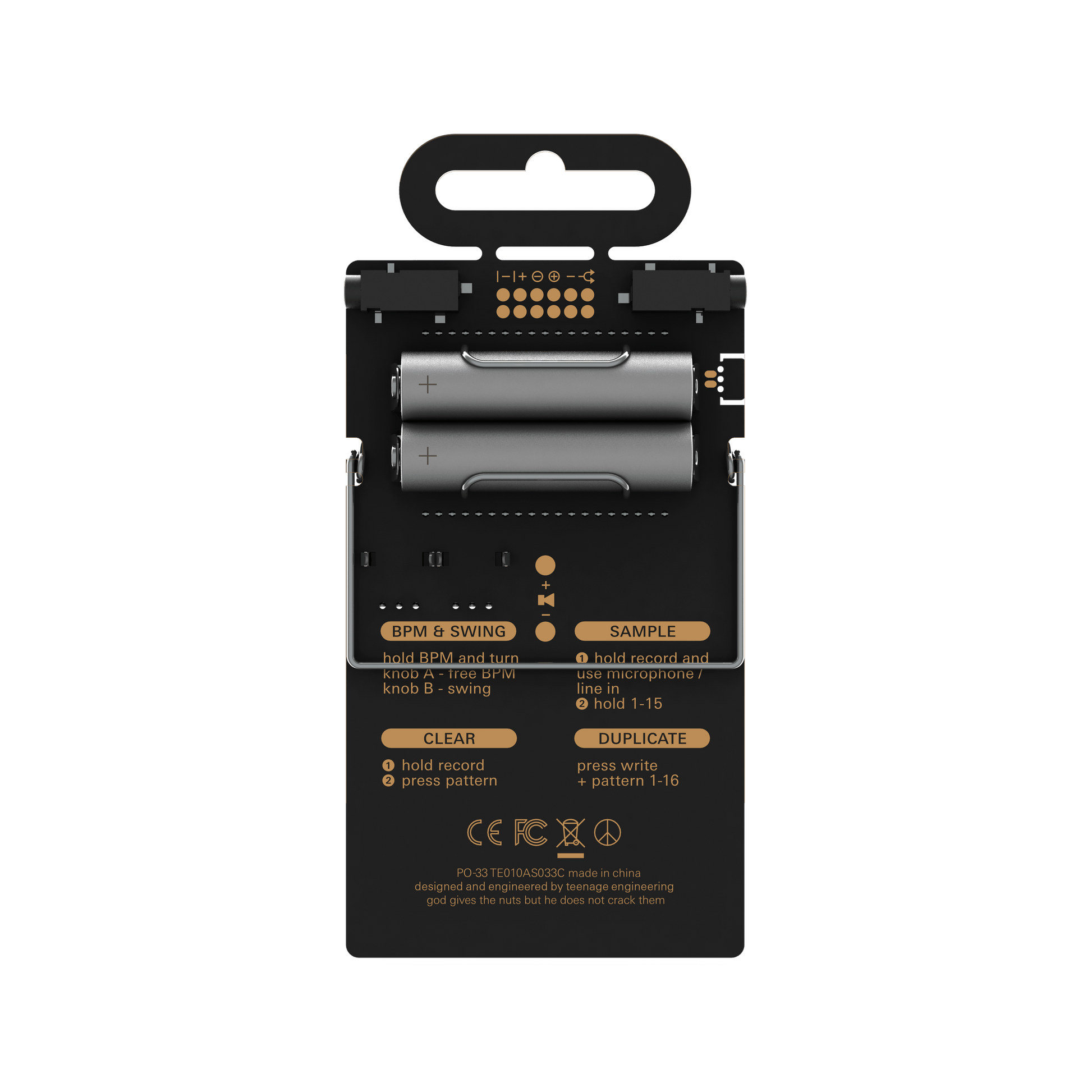Teenage Engineering PO-33 K.O! Pocket Operator Micro Sampler back